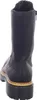 A back view of a black Chelsea boot with a thick sole and fur lining. Voir les images du produit