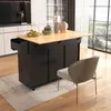 A kitchen island with an extended countertop and a chair next to it, in a well-lit room with a large window. Voir les images du produit