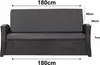 A front view of a dark gray outdoor sofa cushion set with dimensions indicated by text overlays. Náhľad obrázku produktu