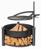 Multifunktionale Feuerschale Montana X 60 x 110 x 60 cm Stahl Schwarz_Natur24 Náhľad obrázku produktu
