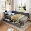 ProximaX gestoffeerd bed 90x200 cm, grijs, bed met Productafbeelding-voorbeeld 9