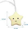 A close-up of a single star-shaped LED light from a string light set, with measurement indicators. Náhľad obrázku produktu
