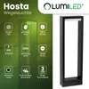 A marketing image for a LUMILED Hosta pathway light, showing the product and its features. Anteprima dell’immagine prodotto