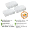 Three white porous blocks and an orange slice graphic with text. Produktbild-Vorschau