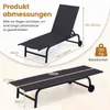 COSTWAY 2er Set Gartenliege mit Rollen, Sonnenliege bis Produktbild-Vorschau 3