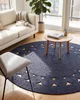 BELIANI Teppich Dunkelblau Jute Rund ⌀ 120 cm Kurzflor Produktbild-Vorschau 2