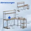COSTWAY Rohový písací stôl v tvare L 145x145 cm Obojstranný Náhľad obrázku produktu 3