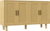 UnboxG Massivholz Sideboard 140x40x80 cm Eiche – 4 Türen Produktbild-Vorschau 12