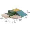 A set of colorful foam climbing blocks for children, with dimensions indicated by measurement lines and text. Anteprima dell’immagine prodotto