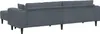 Rear view of a dark gray velvet sofa with a chaise lounge. Anteprima dell’immagine prodotto