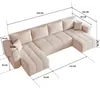 Wohnlandschaft U-Form Orto U Manila 02 Beige Samtvelours Produktbild-Vorschau 4