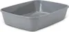A gray litter box is shown from a slightly elevated side angle against a white background. Voir les images du produit