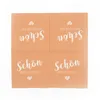 itenga 80x Serviette Schön dass du da bist apricot Produktbild-Vorschau 4