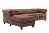 Rohová pohovka Chesterfield 270 cm, starožitně hnědá, s Náhled obrázku produktu 10