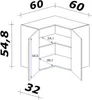 Flex-Well Eck-Hängeschrank 60x60 cm, 54,8 cm hoch SAMOA Produktbild-Vorschau 4