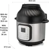 An Instant Pot Duo Crisp Multikocher with dimensions indicated. Produktbild-Vorschau