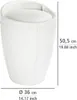 A white stool with dimensions indicated by measurement lines and text. Náhľad obrázku produktu