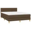 vidaXL Boxspringbett mit Matratze & LED Dunkelbraun 140x190 Produktbild-Vorschau 4