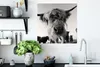 MuchoWow® Poster Schottischer Highlander - Schwarz - Weiß - Produktbild-Vorschau 3