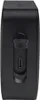 A close-up side view of a black JBL Go Essential portable speaker, showing the charging port. Voir les images du produit