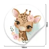 Sticker Kreis für Mädchen GIRAFFE Tier Schmetterling Blumen Produktbild-Vorschau 2
