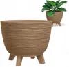Öko-Holz Naturo Blumentopf, Beige, Braun, 24 cm x 19,5 cm, Produktbild-Vorschau 1