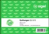 A product image with a green background featuring repeating text and a central white section with product details and a logo. Anteprima dell’immagine prodotto