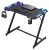VASAGLE Herní stůl, herní stůl s RGB osvětlením, tvar Z, Náhled obrázku produktu 3