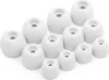 A collection of white silicone earbud tips of various sizes arranged on a white background. Produktbild-Vorschau
