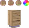 vidaXL Nachtkastje met LED-verlichting, Artisan-eikenhout, Productafbeelding-voorbeeld 2