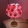 Eleganter Rosa Rosenblüten-Tischlampe, Passend mit Produktbild-Vorschau 1