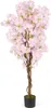 COSTWAY 2er Set Kunstbaum mit Blüten 150cm, Kunstpflanze im Produktbild-Vorschau 1