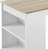 A close-up view of a white and wood-toned bar counter with shelves. Náhled obrázku produktu