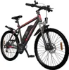 A black and red electric mountain bike is shown against a white background. Produktbild-Vorschau