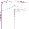 A line drawing of a square patio umbrella with dimensions indicated. Voir les images du produit