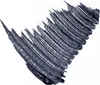 A swatch of black mascara applied to a white surface, showing the texture and brush strokes. Produktbild-Vorschau