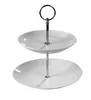 Etageren - H 23 cm - Weiß - Porzellan - 2 Etagen - 4er Set Produktbild-Vorschau 2