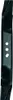 A close-up, vertical shot of a black lawnmower blade with three oval holes in the center. Anteprima dell’immagine prodotto