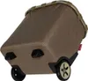 A brown shopping trolley with black wheels and accents, shown from a low angle against a white background. Voir les images du produit