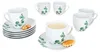 6er Set Eukalyptus Kaffeetassen mit Untertassen 6 Personen Produktbild-Vorschau 1