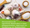 A flat lay of ingredients and bath bombs, with text overlay. Produktbild-Vorschau