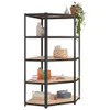 A corner shelving unit with various items on its shelves. Náhled obrázku produktu