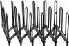 A black metal pot lid organizer with an expandable, accordion-like base. Náhled obrázku produktu
