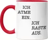 Ich atme ein Ich raste aus Tasse Rot Geschenk Büro Produktbild-Vorschau 1