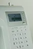 A close-up view of the control panel and screen of a white sewing machine. Produktbild-Vorschau