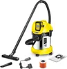 A Kärcher battery-powered wet/dry vacuum cleaner and its accessories are displayed against a white background. Produktbild-Vorschau