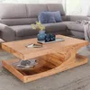 FineBuy Couchtisch Akazie Massivholz 120 cm · Rechteckiger Produktbild-Vorschau 1