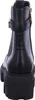 A back view of a black Guess Chelsea boot with a thick platform sole and a decorative buckle strap. Voir les images du produit