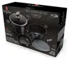 The image shows the retail packaging of a 6-piece cookware set. Produktbild-Vorschau