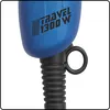 A close-up view of the handle and part of the body of a blue hairdryer. Anteprima dell’immagine prodotto